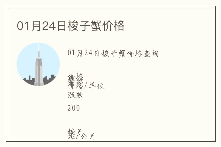 01月24日梭子蟹價(jià)格