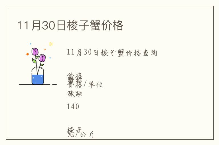 11月30日梭子蟹價(jià)格