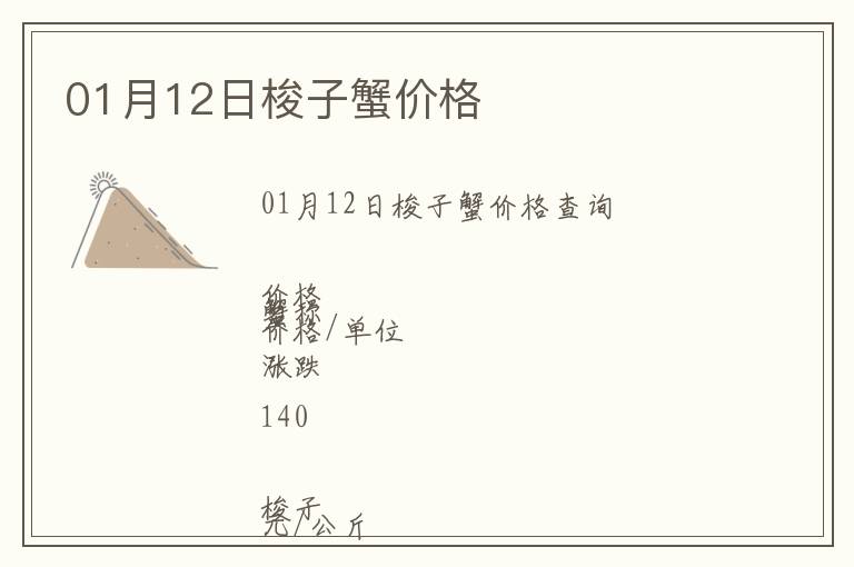 01月12日梭子蟹價(jià)格