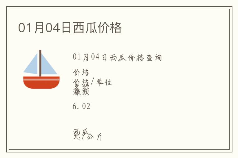 01月04日西瓜價(jià)格