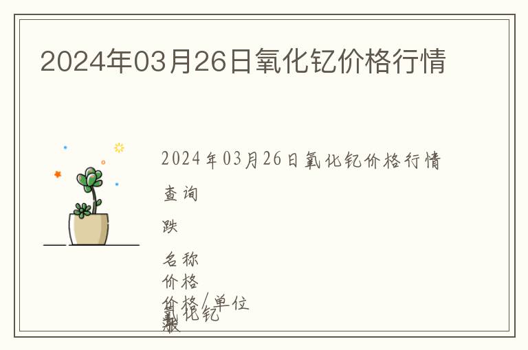 2024年03月26日氧化釔價(jià)格行情