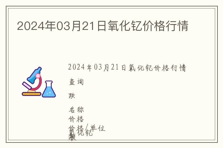 2024年03月21日氧化釔價格行情