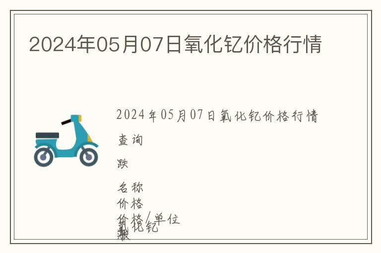 2024年05月07日氧化釔價格行情