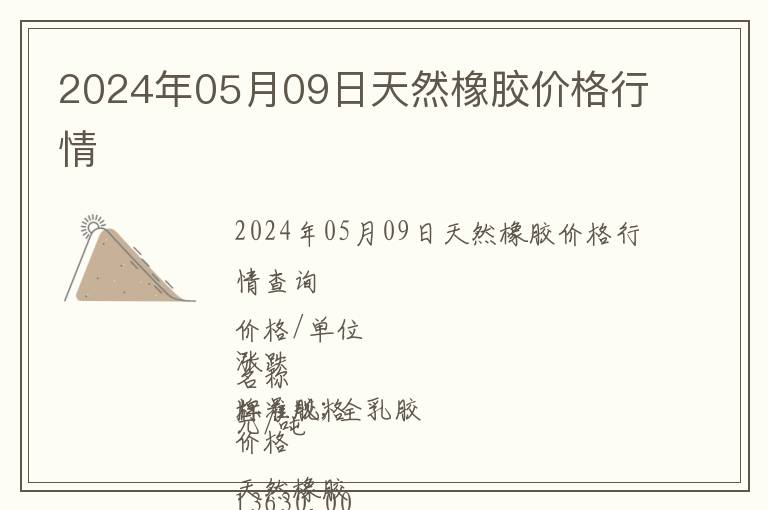 2024年05月09日天然橡膠價(jià)格行情
