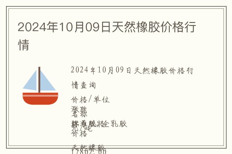 2024年10月09日天然橡膠價格行情