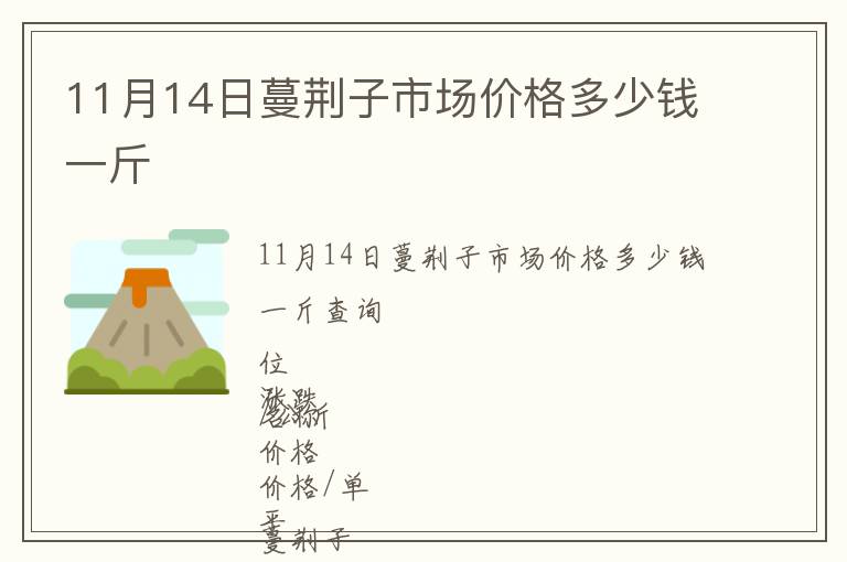 11月14日蔓荊子市場價(jià)格多少錢一斤