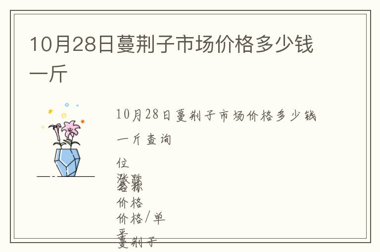 10月28日蔓荊子市場價格多少錢一斤