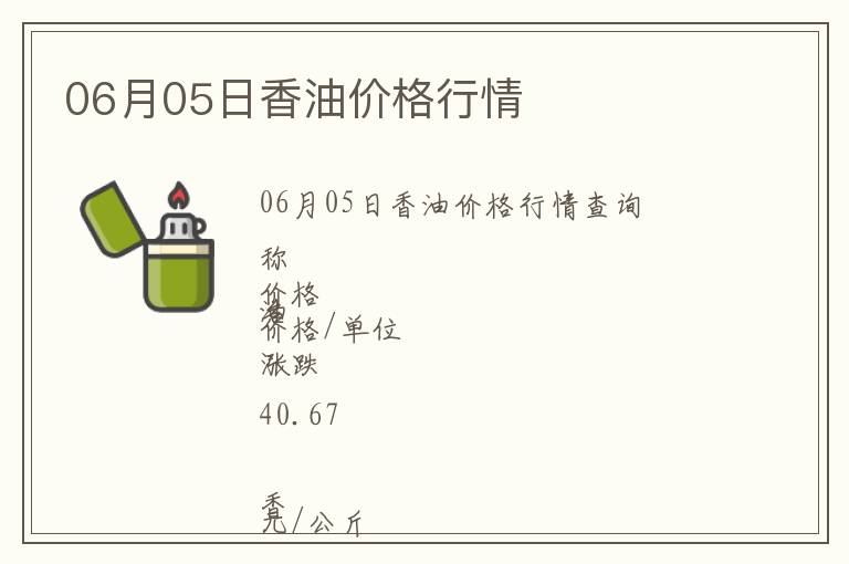 06月05日香油價(jià)格行情