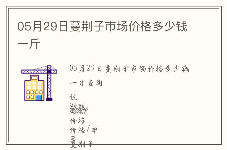 05月29日蔓荊子市場價(jià)格多少錢一斤
