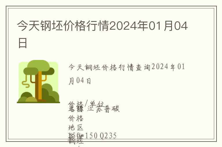 今天鋼坯價格行情2024年01月04日