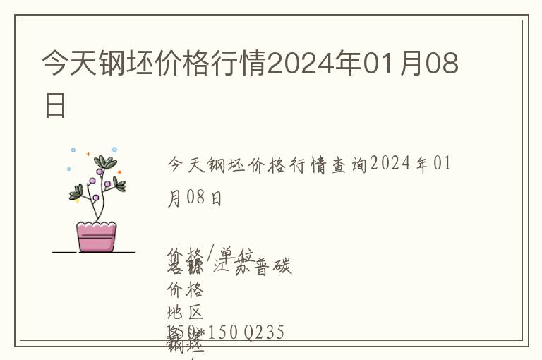 今天鋼坯價(jià)格行情2024年01月08日