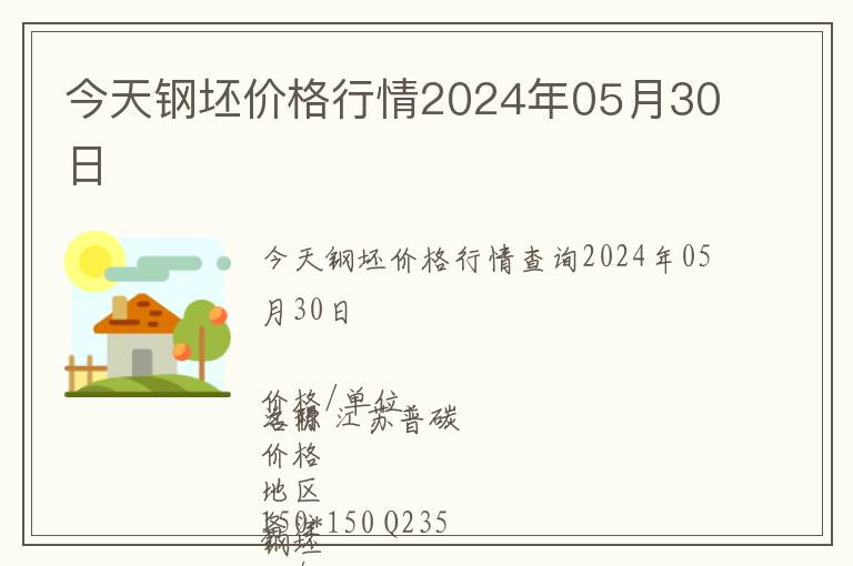 今天鋼坯價(jià)格行情2024年05月30日