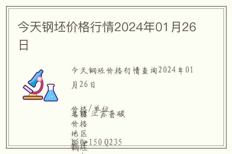 今天鋼坯價(jià)格行情2024年01月26日