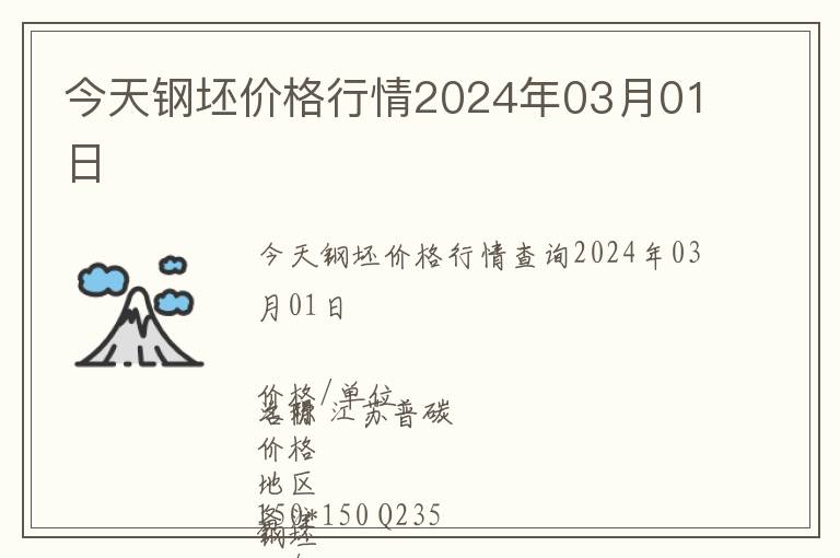 今天鋼坯價(jià)格行情2024年03月01日