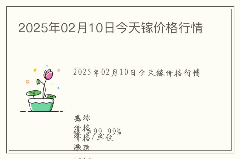2025年02月10日今天鎵價格行情