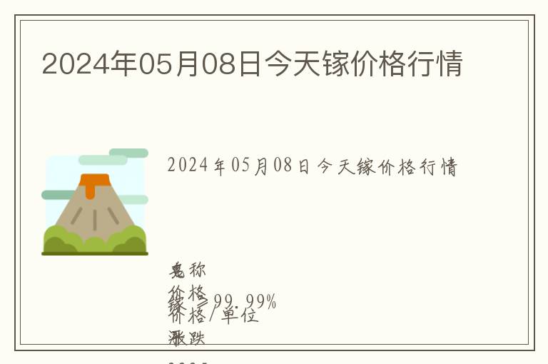 2024年05月08日今天鎵價(jià)格行情