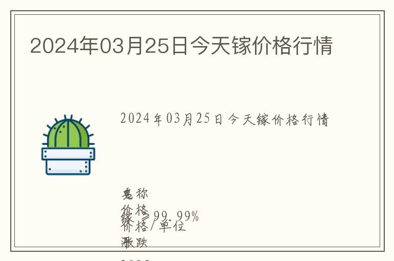 2024年03月25日今天鎵價格行情