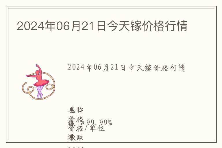 2024年06月21日今天鎵價格行情