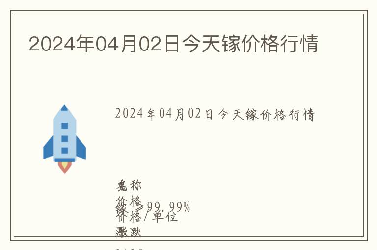 2024年04月02日今天鎵價(jià)格行情