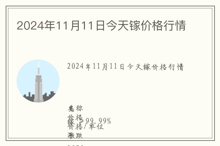 2024年11月11日今天鎵價格行情