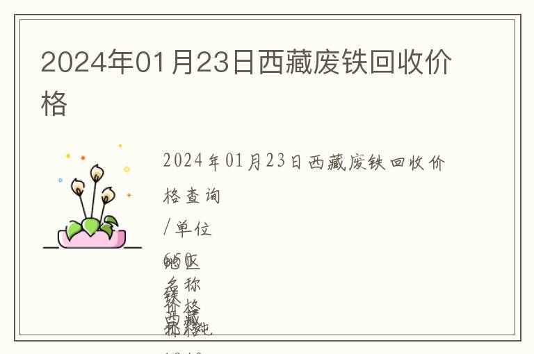 2024年01月23日西藏廢鐵回收價格