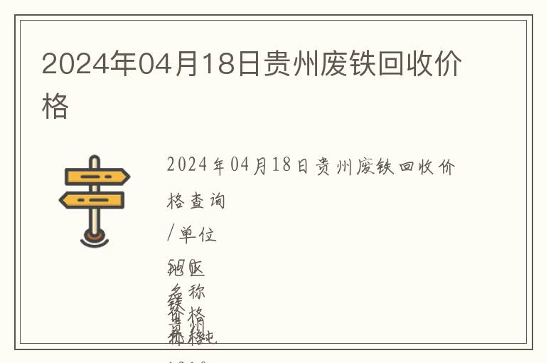 2024年04月18日貴州廢鐵回收價(jià)格