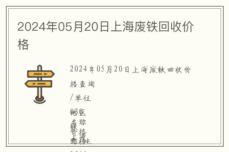 2024年05月20日上海廢鐵回收價(jià)格