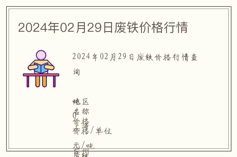 2024年02月29日廢鐵價格行情