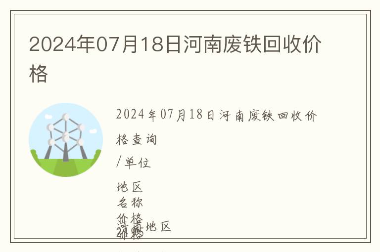 2024年07月18日河南廢鐵回收價格