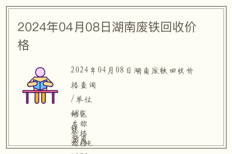 2024年04月08日湖南廢鐵回收價格
