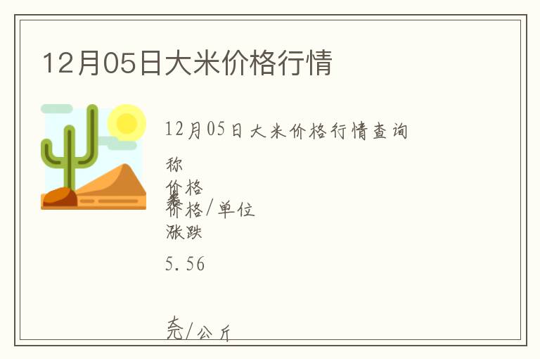 12月05日大米價(jià)格行情