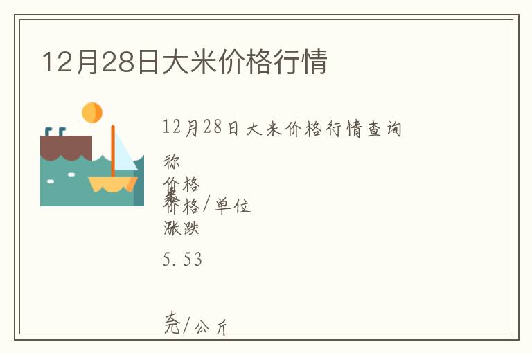 12月28日大米價格行情