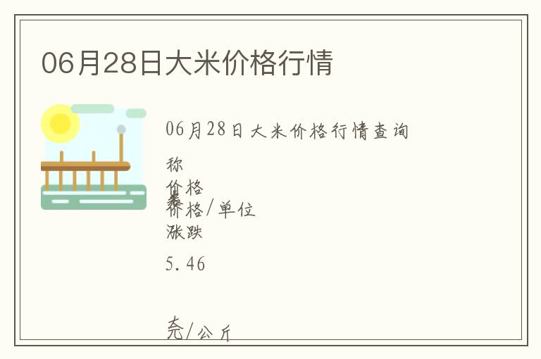 06月28日大米價(jià)格行情