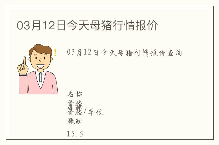 03月12日今天母豬行情報(bào)價(jià)