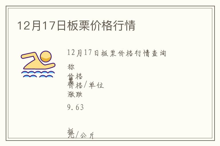 12月17日板栗價格行情
