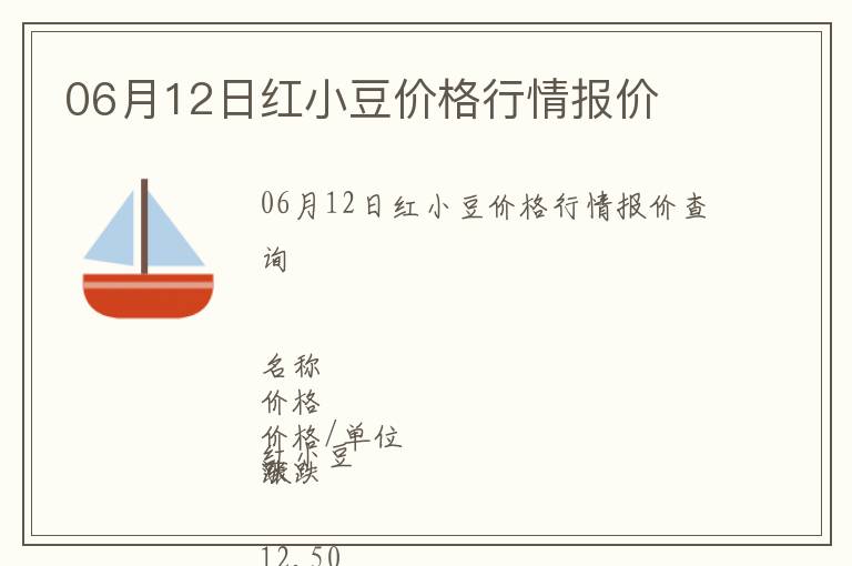 06月12日紅小豆價(jià)格行情報(bào)價(jià)