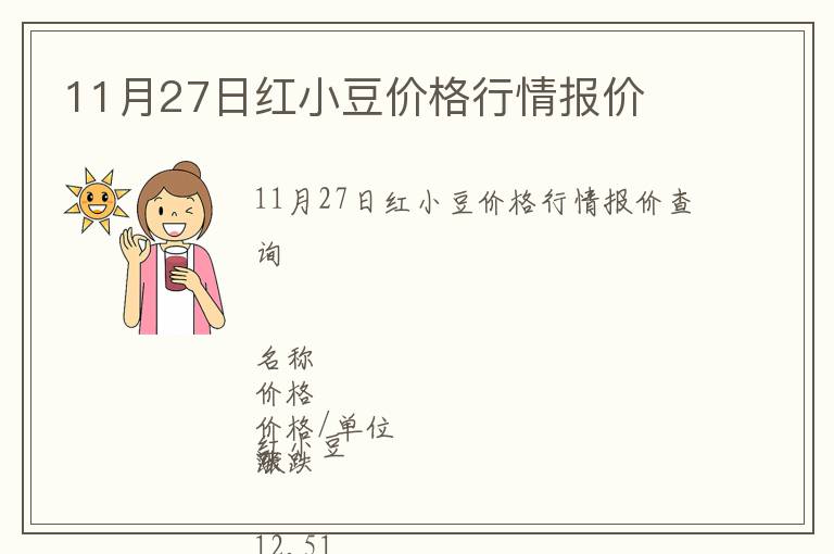 11月27日紅小豆價(jià)格行情報(bào)價(jià)