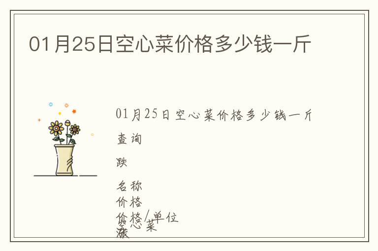 01月25日空心菜價(jià)格多少錢一斤