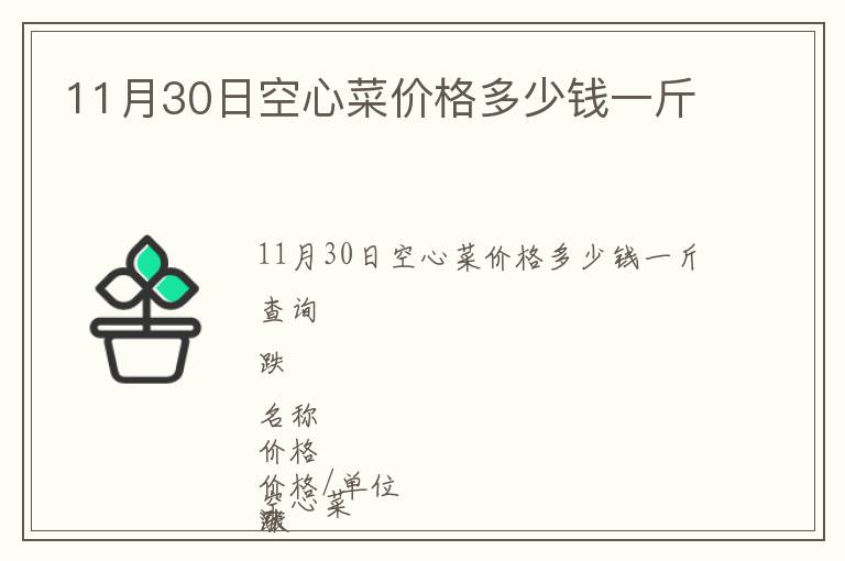 11月30日空心菜價格多少錢一斤