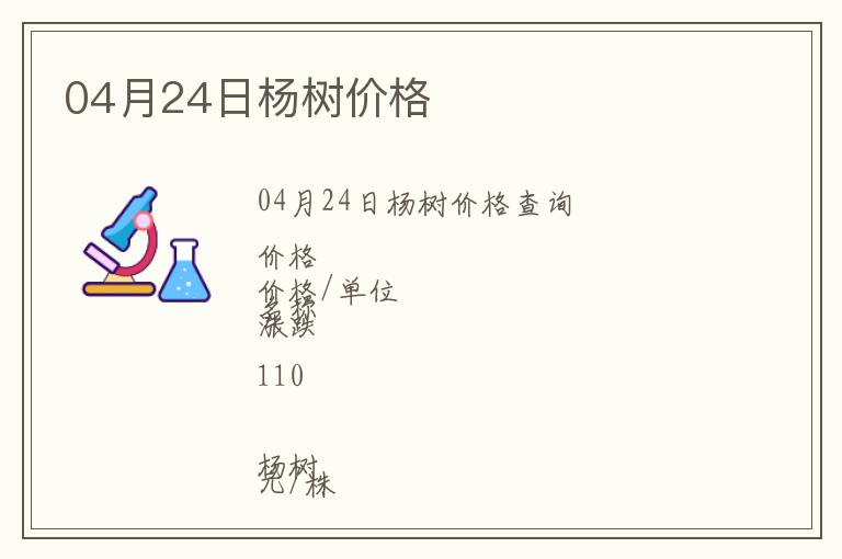 04月24日楊樹價格