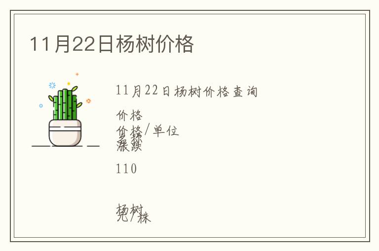 11月22日楊樹價格