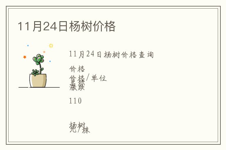 11月24日楊樹(shù)價(jià)格