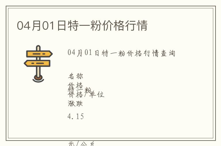04月01日特一粉價(jià)格行情