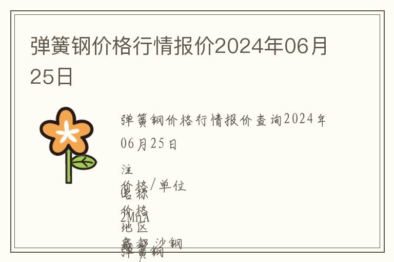 彈簧鋼價格行情報價2024年06月25日