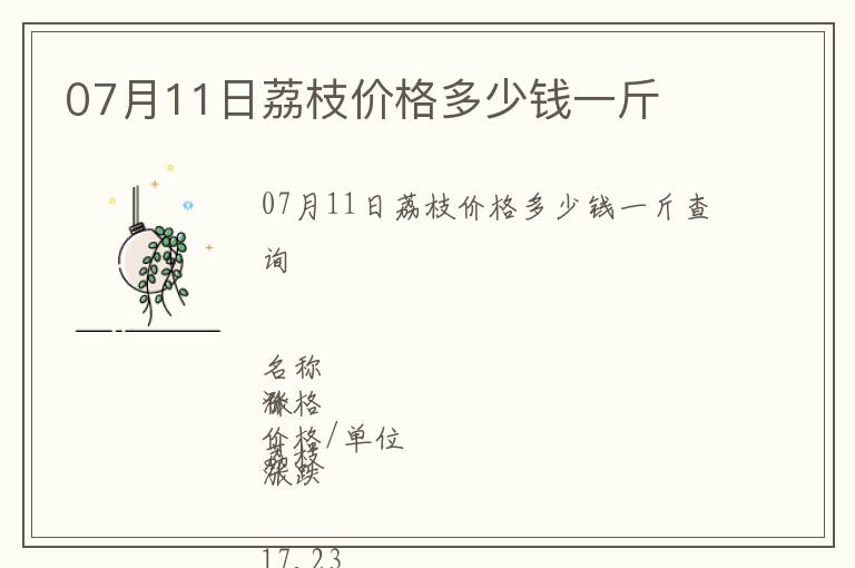 07月11日荔枝價格多少錢一斤