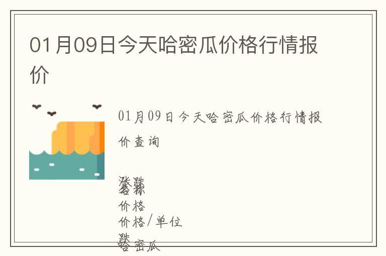 01月09日今天哈密瓜價(jià)格行情報(bào)價(jià)