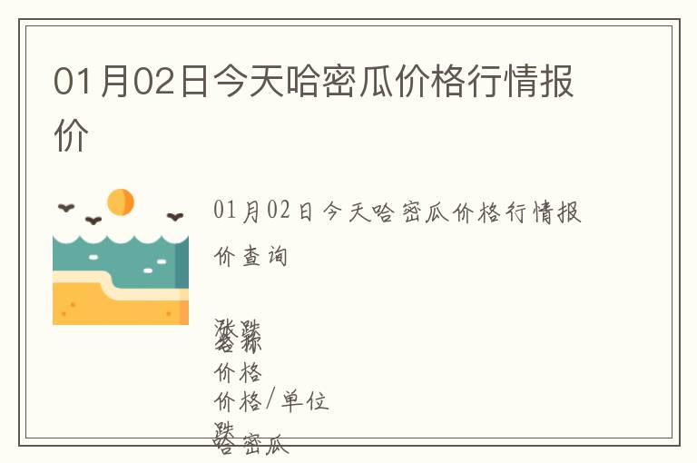 01月02日今天哈密瓜價(jià)格行情報(bào)價(jià)