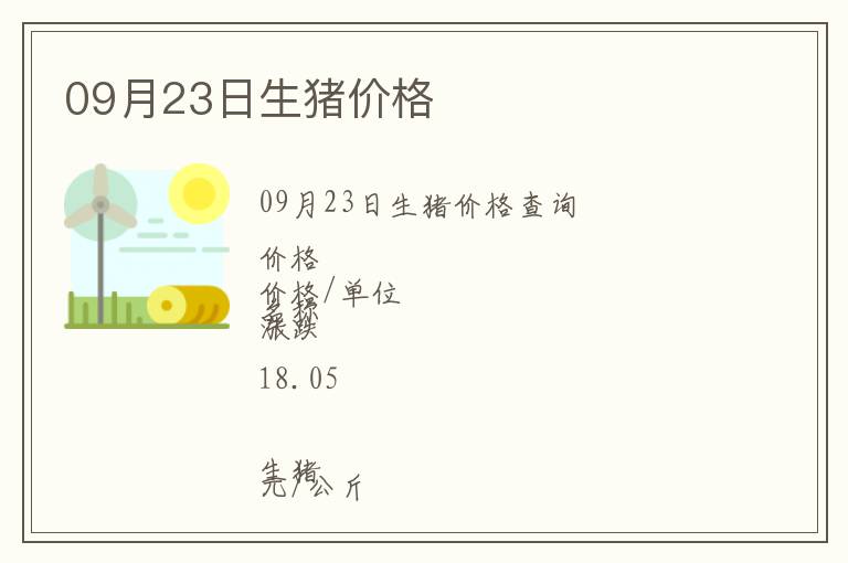 09月23日生豬價格
