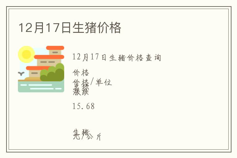 12月17日生豬價(jià)格