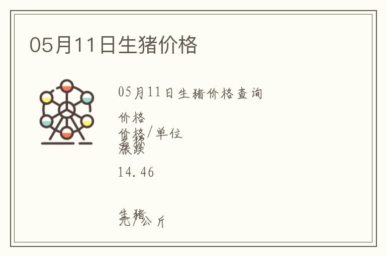 05月11日生豬價(jià)格